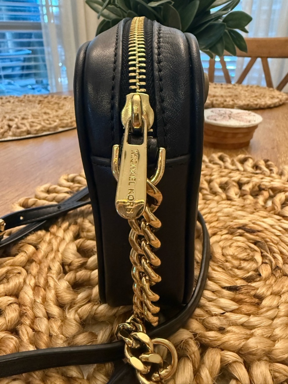 Michael Kors Black Crossbody Bag with Gold Stud Discs - Picture 4 of 5